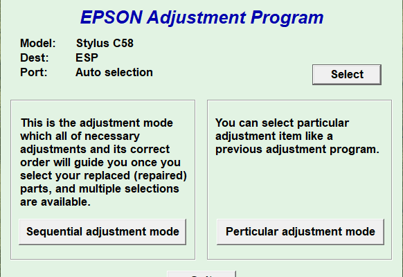 Epson C58 Reset Program Free Download